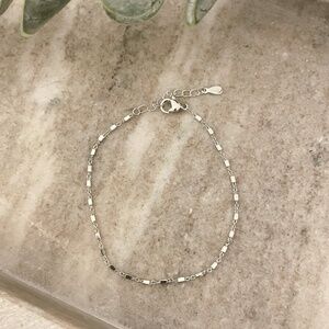 925 Sterling Silver Dainty Minimalist Bracelet Thin Link Stacking Bracelet